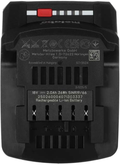 Батарея аккумуляторная Metabo Li-Power 18В 2Ач Li-Ion 625026000