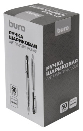 Ручка шариков. автоматическая Buro прозрачный d 0.7мм син. черн. кор.карт. сменный стержень линия 0.5мм без инд. Маркировки (18229256)