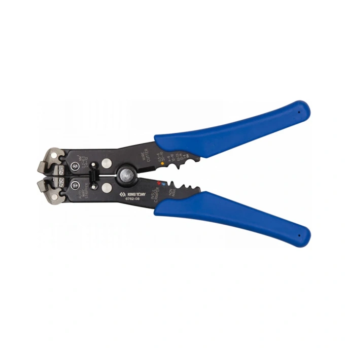 Стриппер для зачистки, резки проводов и обжима изолированных клемм KING TONY 6762-08
