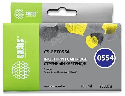 Картридж Cactus CS-EPT0554 Yellow для Epson R240/R245 RX420/RX425/RX520