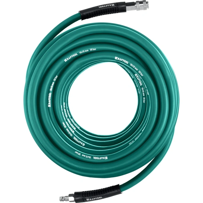 Воздушный шланг с фитингами рапид KRAFTOOL 15 м, 10x15 мм, 20 бар 06588-15