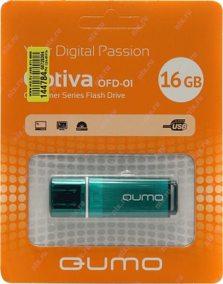 Накопитель Qumo Optiva QM16GUD-OP1-Green USB2.0 Flash Drive 16Gb (RTL)