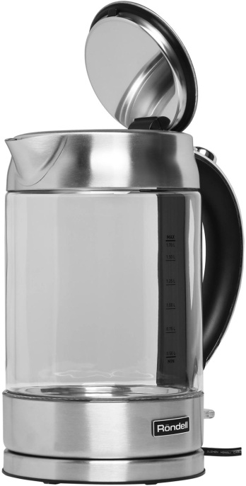 Чайник электрический Rondell 1001-RE-01 1.7л. 2200Вт серебристый корпус: стекло/металл RDE-1001
