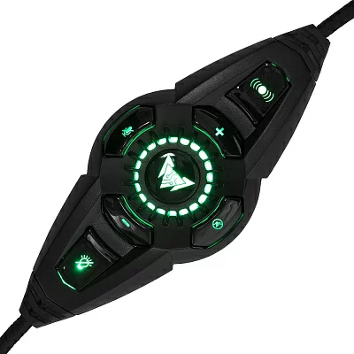 Наушники игровые CMGH-3102 Black&green Crown (USB, 7.1, кабель 3.2м, динамки 50мм)