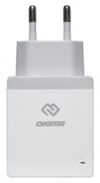 Сетевое зарядное устройство Digma DGWC-2U-3A-WG,  2xUSB-A,  15.5Вт, 3.1A, белый