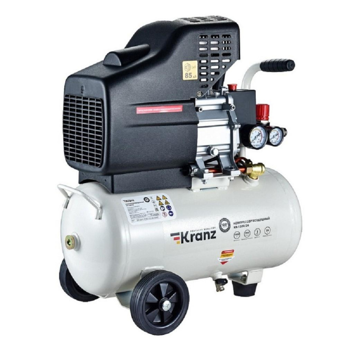 Kranz KR-16-1151 Компрессор воздушный KR-1500/24, 1500Вт, 230 л/мин, 24л