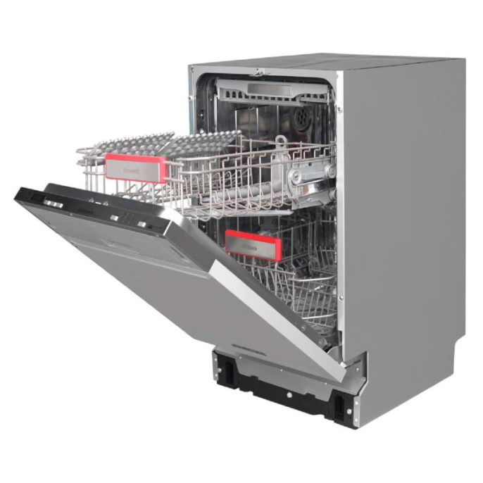 Посудомоечная машина Timberk Set&Dry T-DW45BI103,  узкая, напольная, 59.4см, загрузка 11 комплектов, серебристая