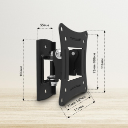 Кронштейн для телевизора SunWind 1F черный 20"-29" макс.15кг настенный поворот и наклон