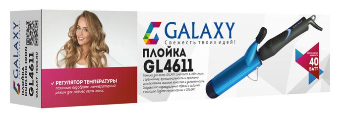GALAXY LINE Щипцы Galaxy GL 4611 40Вт голубой макс.темп.:200С покрытие:керамическое ГЛ4611