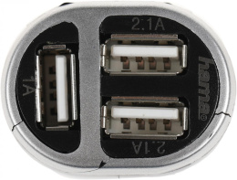 Автомобильное зарядное устройство HAMA H-173603, 3xUSB-A, 5Вт, 2.1A, черный [00173603]