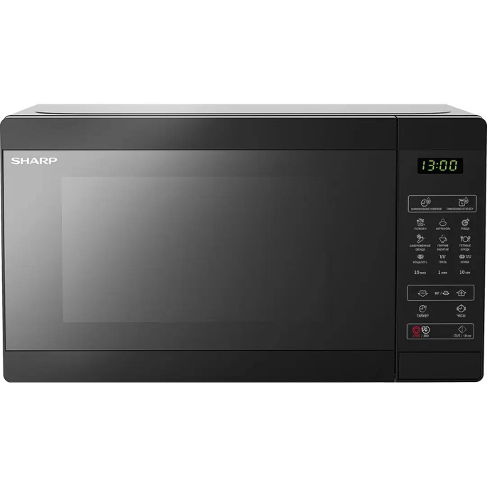 Микроволновая печь Sharp 20 л, 800 Вт, переключатели - сенсор, гриль, дисплей, 44 см x 25.8 см x 32.4 см,черный цвет R6800RK