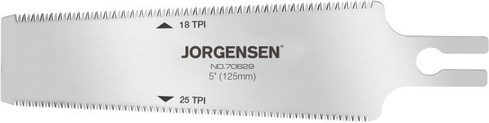 Лезвие Pony Jorgensen 70629 (для ручной пилы, материал обработки: дерево, двойная кромка, длина полотна: 125 мм, толщина 0.4 мм, шаг зубьев: 18/25 TPI, материал: сталь)