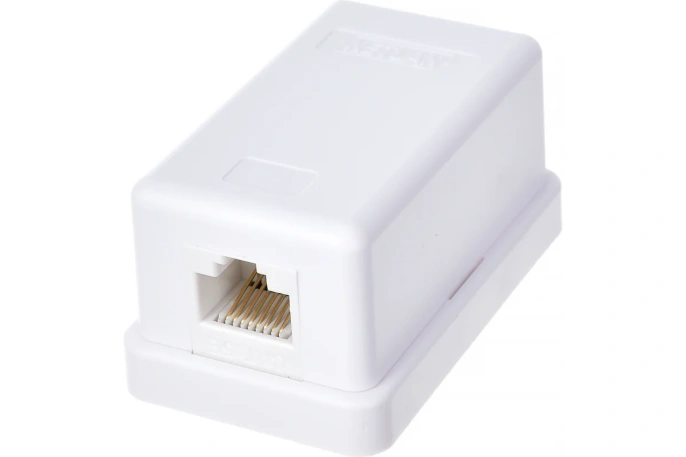 Розетка настенная NETLAN EC-UWO-1-UD2-WT-10 1 порт Кат.5e RJ45 / 8P8C 110 T568A / B неэкранир. белая уп-ка 10шт