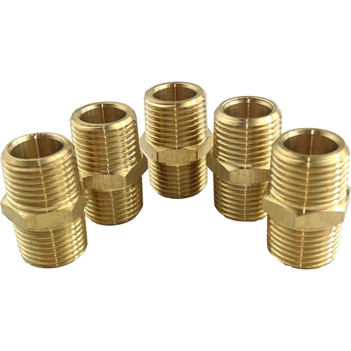 Ниппель латунный пневмо 1/2" НР, 5 шт HG 1644736