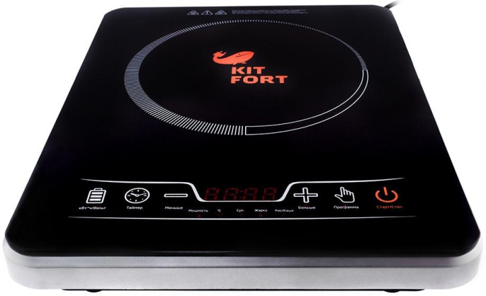 Настольная плита электрическая KitFort КТ-102, стеклокерамика, черный