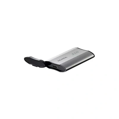 Твердотельный накопитель A-DATA External SSD SD810, 500GB, Type-C, USB 3.2 Gen2х2, up to R/W 2000/2000 MB/s, 72.7x44x12.2mm, Silver (5 лет) (SD810-500G-CSG)