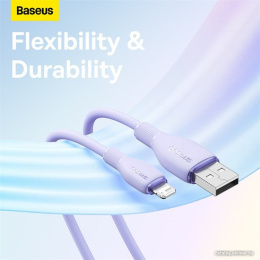 Кабель Baseus P10355700511-00 Pudding Series Fast Charging USB to iP 2.4A 1.2m Nebula Purple передача данных: 480 Мбит/с, поддержка быстрой зарядки