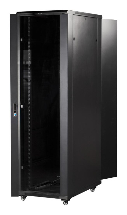 Шкаф коммутационный LanMaster TWT-CBB-22U-6X6-G1 напольный,  стеклянная передняя дверь,  22U,  600x600 мм