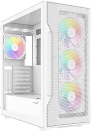Корпус ПК без блока питания Case SAMA S40 White, Midi-Tower, TG, 4x120mm ARGB, 2xUSB 3.0 + 1xUSB 3.1 Type-C, ATX, mATX, mITX White S40-WHAPA4X1-GL