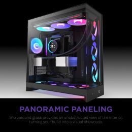 Корпус без блока питания/ Case NZXT H9 Flow RGB 2025 , Midi-Tower, TG, 3x140mm RGB + 1x120mm, 2xUSB-A 3.2 + 1xUSB-C 3.2, E-ATX, ATX, mATX, mITX Black (CM-H92FB-R1)
