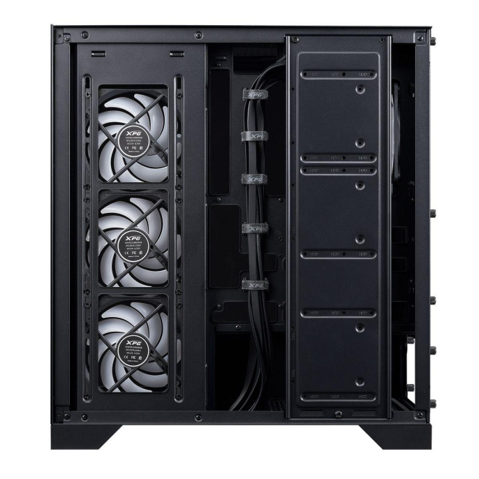 Корпус ATX Без БП ADATA XPG INVADER X BTF Black INVADERXBTFMT-BKCWW Куб,Tempered Glass, USB 3.2 Gen 2 Type-A, USB 3.2 Gen 2 Type-C, 5x120mm ARGB FAN, HD Audio+Mic, VGA MAX 400mm, CPU MAX 175mm, пылевые фильтры Black