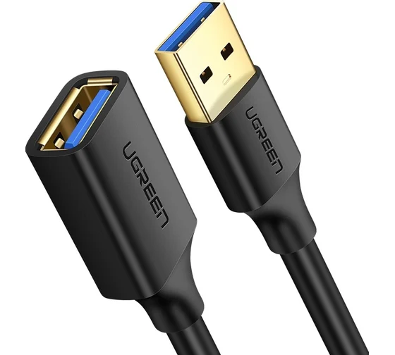 Кабель UGREEN US129 (10373) USB 3.0 Extension Male Cable. Длина 2 м. Цвет: черный