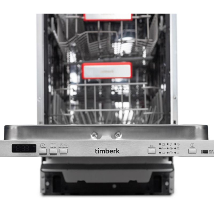 Посудомоечная машина Timberk Set&Dry T-DW45BI103,  узкая, напольная, 59.4см, загрузка 11 комплектов, серебристая