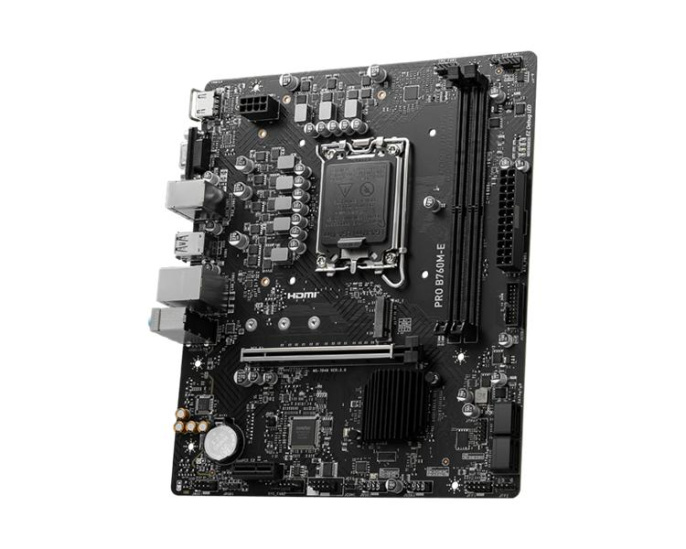 Материнская плата MSI PRO B760M-E Soc-1700 Intel B760 2xDDR5 mATX AC`97 8ch(7.1) GbLAN+VGA+HDMI