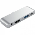 Адаптер Satechi Aluminum Type-C Mobile Pro Hub Adapter для new iPad Pro с разъемом Type-C и других планшетов с разъемом Type-C. Цвет серебряный. (ST-TCMPHS)