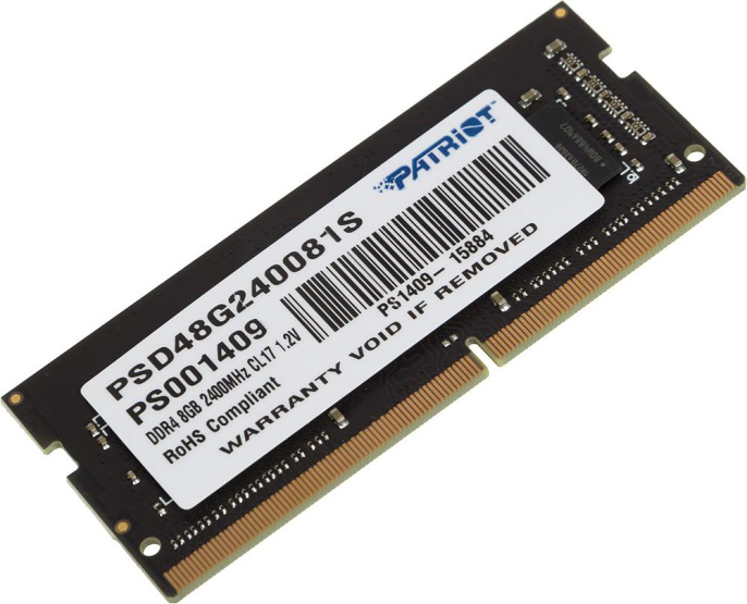 Память DDR4 8Gb 2400MHz Patriot PSD48G240081S RTL PC4-19200 CL17 SO-DIMM 260-pin 1.2В single rank Ret