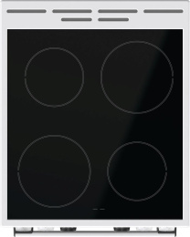 Электрическая плита Gorenje GEC5C61WG,  стеклокерамика,  без крышки,  белый