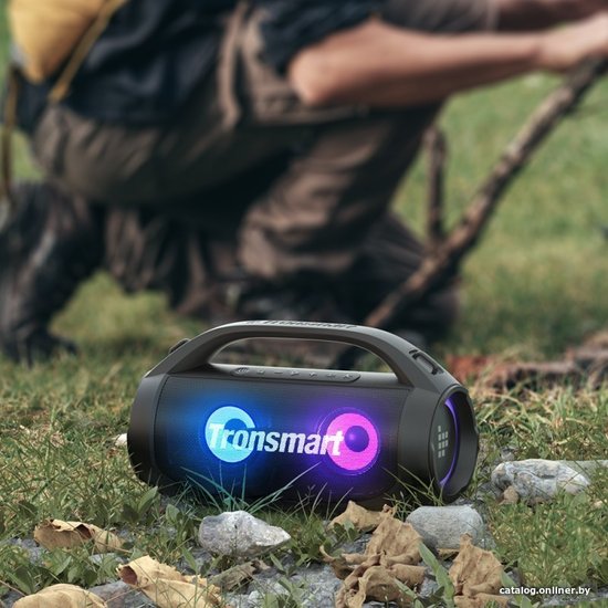 Портативная колонка Tronsmart Bang SE 40W стереозвук, IPX6, Bluetooth 5.3, ультрапортативная с ручкой и съемным ремешком, 3 режима освещения, 60 Гц – 20 кГц, 24 часа