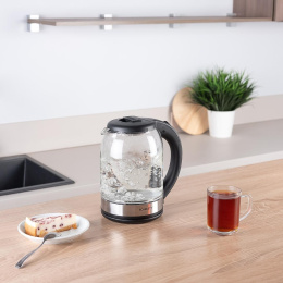 Чайник электрический Scarlett SC-EK27G10 1.7л. 1800Вт черный корпус: стекло/пластик