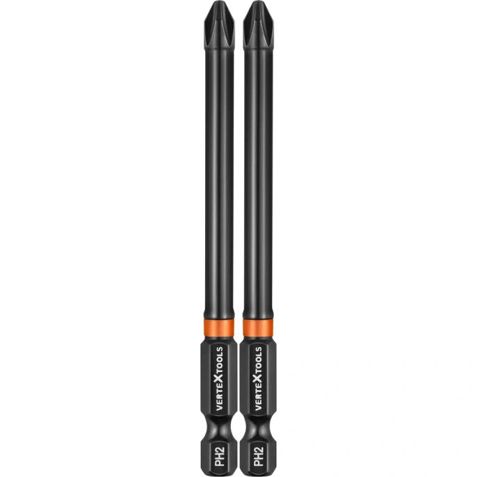 Набор бит IMPACT PH2, 90 мм, 2 шт vertextools IP-PH2-90-2