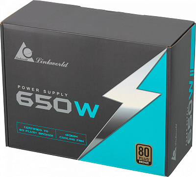 Блок питания LinkWorld ATX 650W LW-650B 80+ bronze (24+4+4pin) APFC 120mm fan 5xSATA RTL