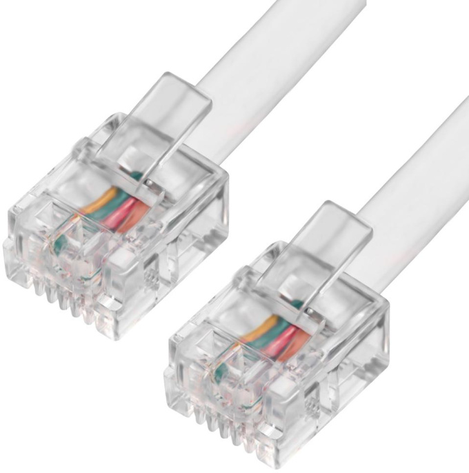Greenconnect Телефонный шнур удлинитель для аппарата 5.0m GCR-TP6P4C-5.0m, 6P4C джек 6p4c - jack 6p4c белый