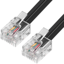 Greenconnect Телефонный шнур удлинитель для аппарата 2.0m GCR-TP6P4C2-2.0m, 6P4C джек 6p4c - jack 6p4c черный