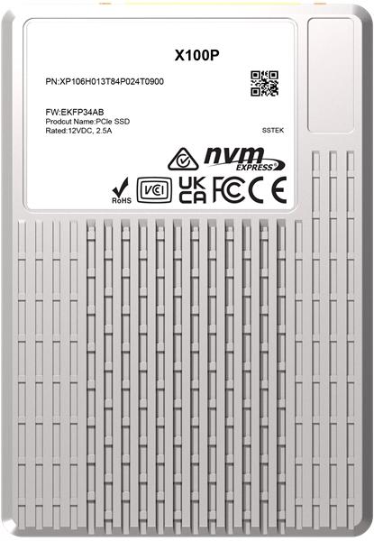 твердотельный накопитель PHISON SSD X100P 7680GB NVMe U.3 15mm PCIe NVMe Gen4 1x4 R7400/W6900MB/s 3D TLC 1750K/190K IOPS 1DWPD single port SSD Enterprise Solid State Drive, 1 year, OEM XP106H007T68P028T1900