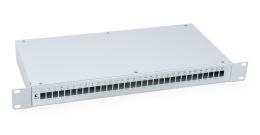 Cabeus FO-19-32SC Кросс бокс оптический 19" на 32 SC (LC duplex) со сплайс-кассетой и КДЗС (без пигтейлов и проходных адаптеров)