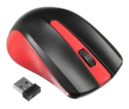 Мышь Оклик 485MW черный/красный оптическая 1600dpi беспров. USB для ноутбука 3but (997828)