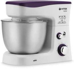 Кухонная машина Vitek VT-1443 планетар.вращ. 1000Вт белый/фиолетовый
