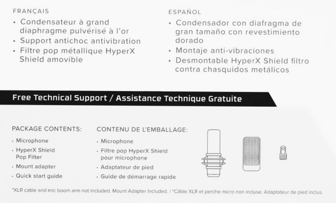 Микрофон проводной HyperX ProCast Microphone 3м черный