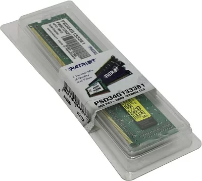Модуль памяти Patriot PSD34G133381 DDR3 DIMM 4Gb PC3-10600 CL9