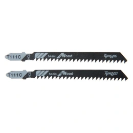 Пилки для лобзиков по дереву, прямой грубый рез, HCS, 75/100x3 мм, 2 шт ТУНДРА 7347464