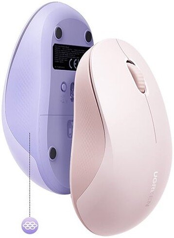 Мышка компьютерная беспроводная UGREEN M331 65626 Multi-mode Wireless Mouse BT&GHz. Цвет: сиреневый