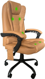 Кресло Cactus CS-CHR-OC05M-BR с вибромассажем, экокожа, до 120кг, темно-коричневый