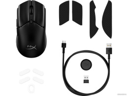 Мышь HyperX Pulsefire Haste 2 Mini Черный 7D388AA полноразмерная, симметричная, проводная USB/беспроводная радио/Bluetooth, частота опроса: до 1000Гц, сенсор оптический 26000dpi, скорость: 650 IPS, ускорение: 50G