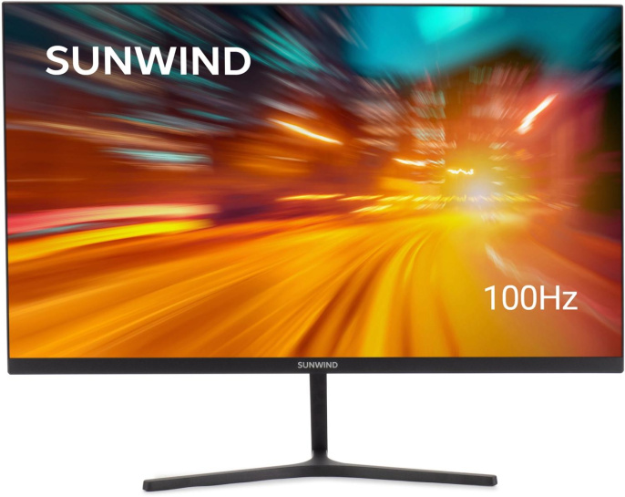 Монитор SunWind 23.8" SM-24FI223 черный IPS LED 5ms 16:9 HDMI матовая 250cd 178гр/178гр 1920x1080 100Hz VGA DP FHD 3.0кг SM24SB02