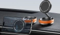 Держатель для телефона K10B, сильный магнит (MagSafe), вакуумная присоска с блокиратором, цвет оранжевый