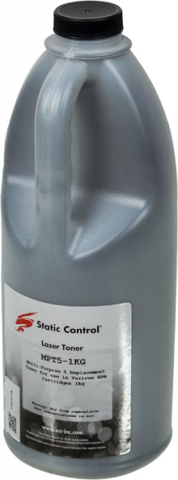 Тонер STATIC CONTROL MPT5-1KG,  для HP LJ1200/4100/5000,  черный, 1000грамм, флакон